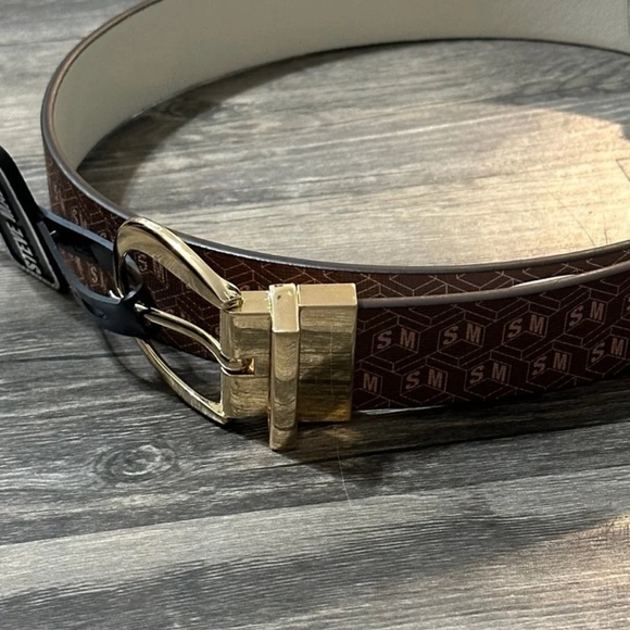 Steve Madden Women's Fish-Eye-Logo Waist Belt Reversible Size Medium - Picture 10 of 12